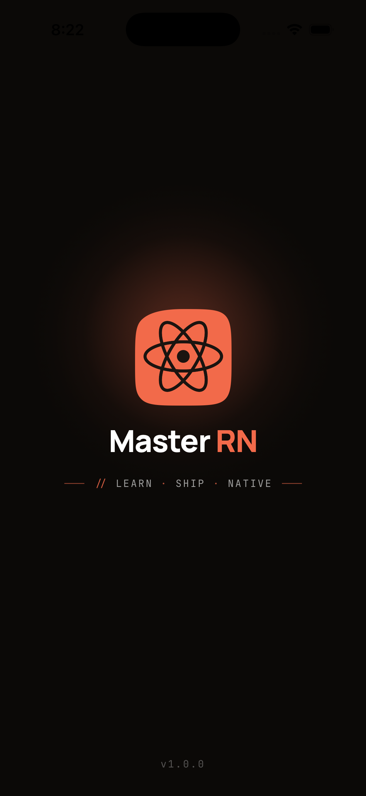 Master React Native app screen